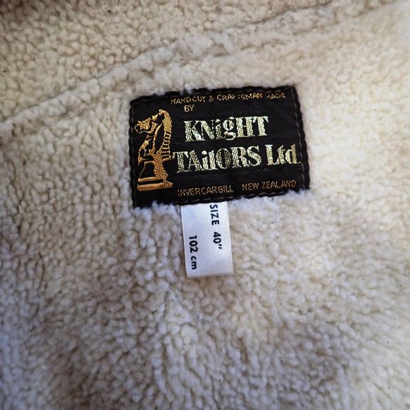 Handmade Wool Shearling Leather Coat  -Ultra Thin,Very Warm  w/Oversized collar - Picture 9 of 9